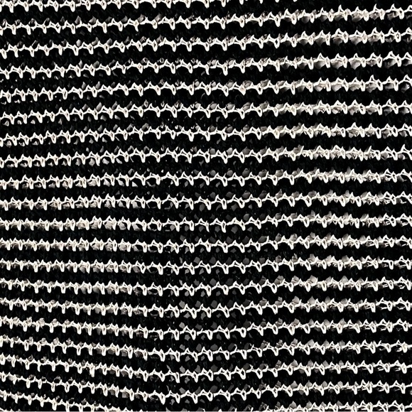 Eileen Fisher | Black Cream Mesh Knit Sleeveless Sweater Tank, Large Petite - Picture 3 of 6